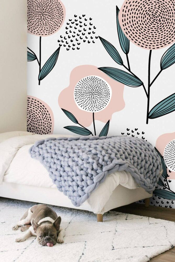 Pink Patterned Flowers Design BWMUR2405