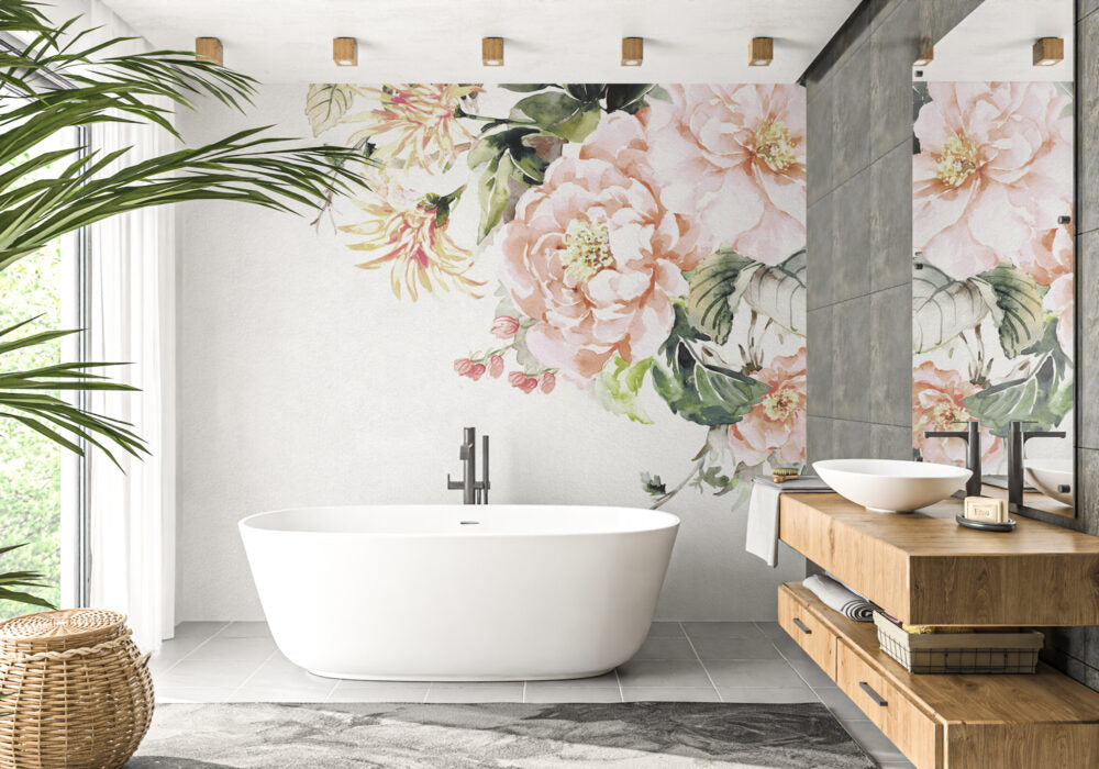 Flowers In Corner Design BWMUR8077