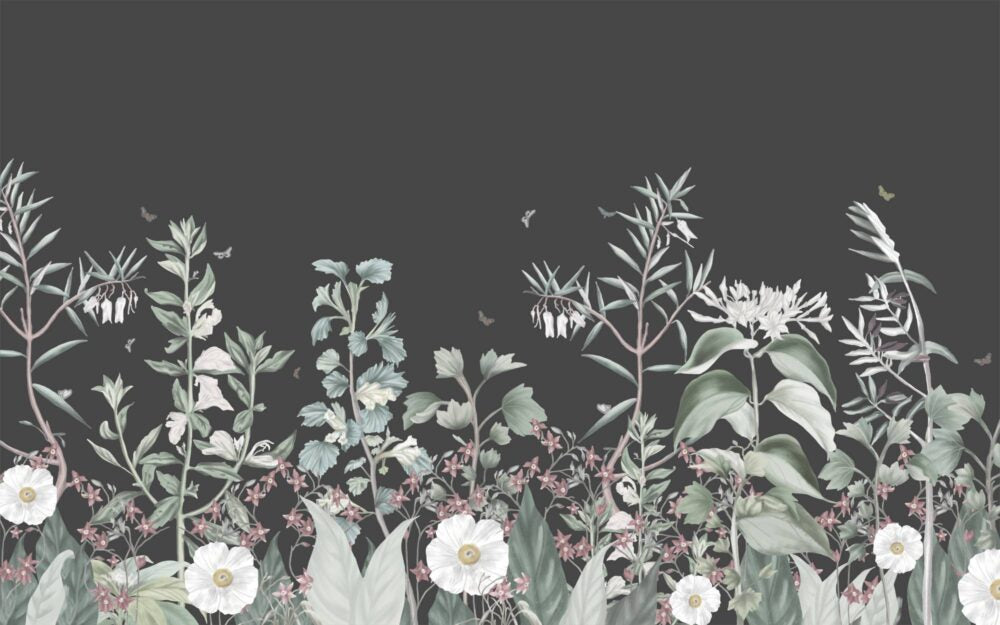 Dark Flower Wall Design BWMUR2185B