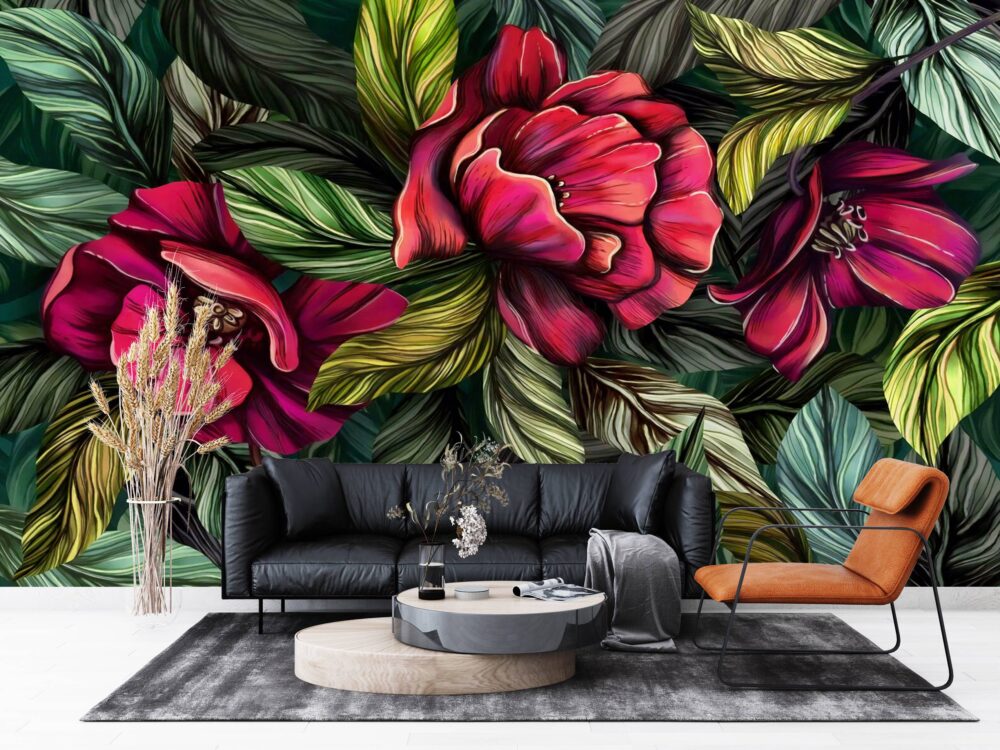 Red And Green Plant Design BWMUR2263