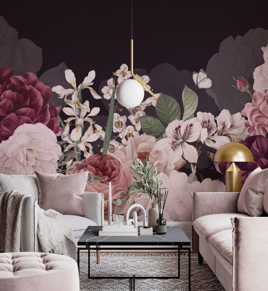 Dark Pink Roses Design BWMUR7291