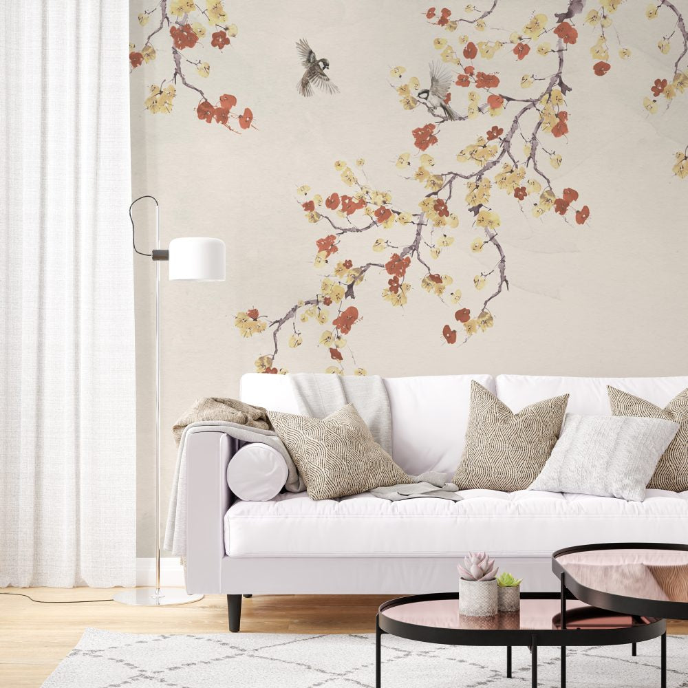 Blossom Tree With Birds Design BWMUR8107