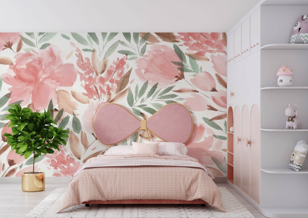Pink Watercolour Flowers Design BWMUR2360
