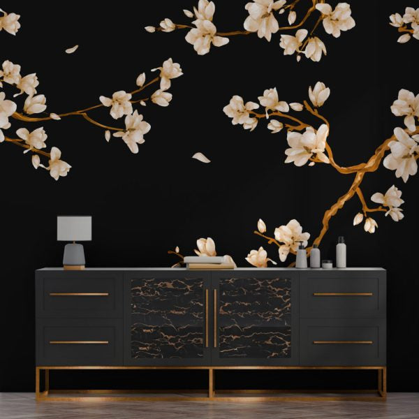 White Flower Tree Design BWMUR8231