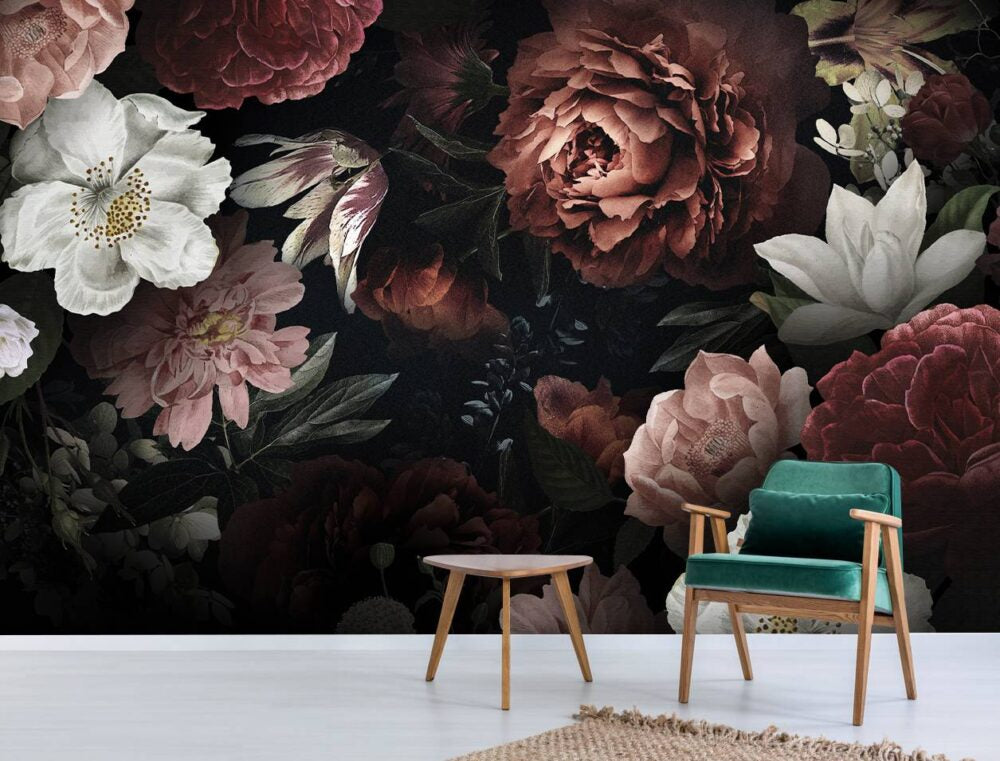 Big Dark Roses Design BWMUR2404