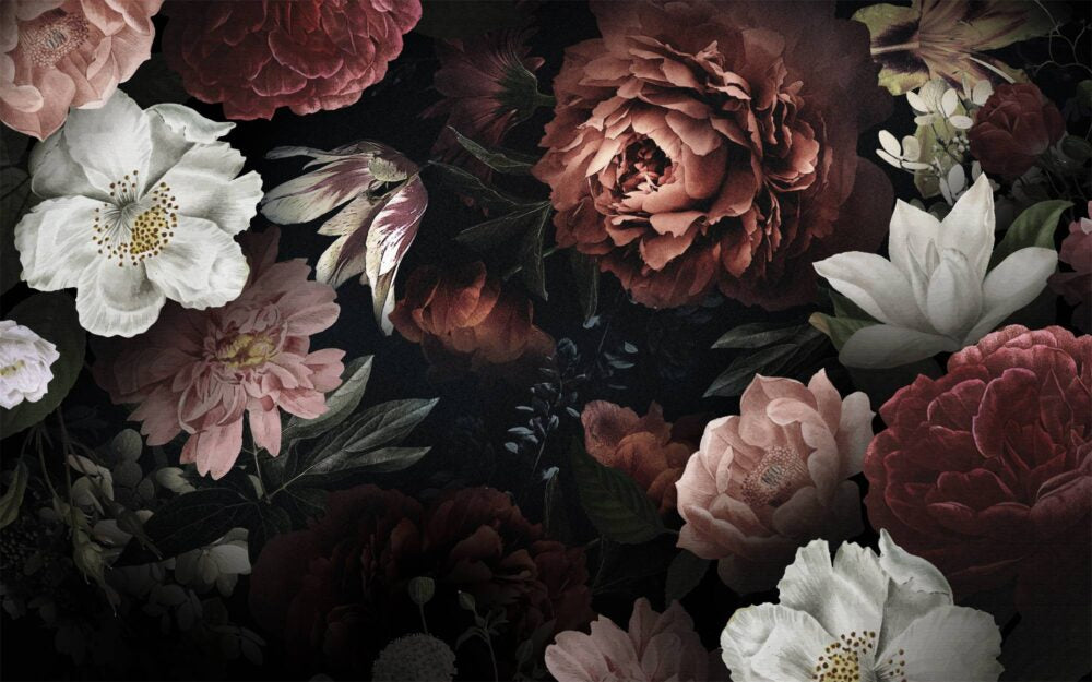 Big Dark Roses Design BWMUR2404