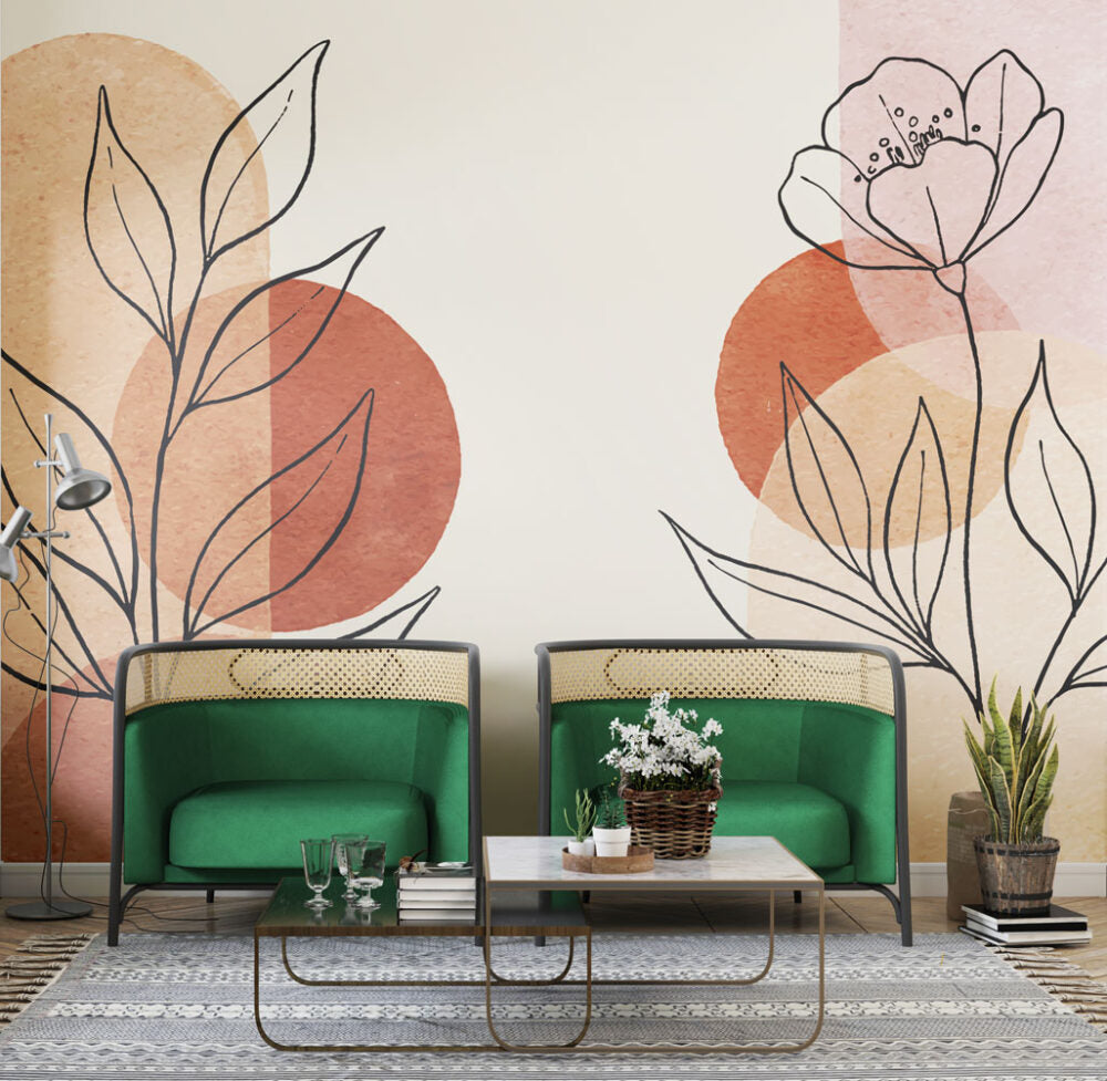 Linear Flowers Design BWMUR6105