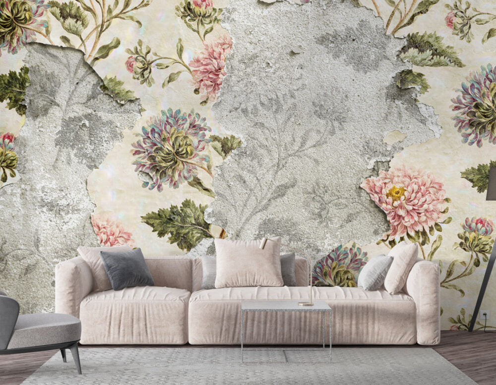 Ripped Flowers Design BWSH1123