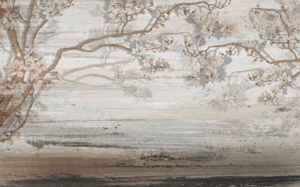 Beach With Flower Trees Design BWMUR2148