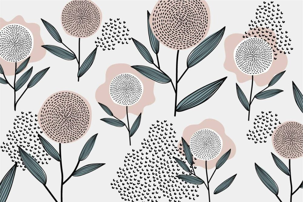 Pink Patterned Flowers Design BWMUR2405