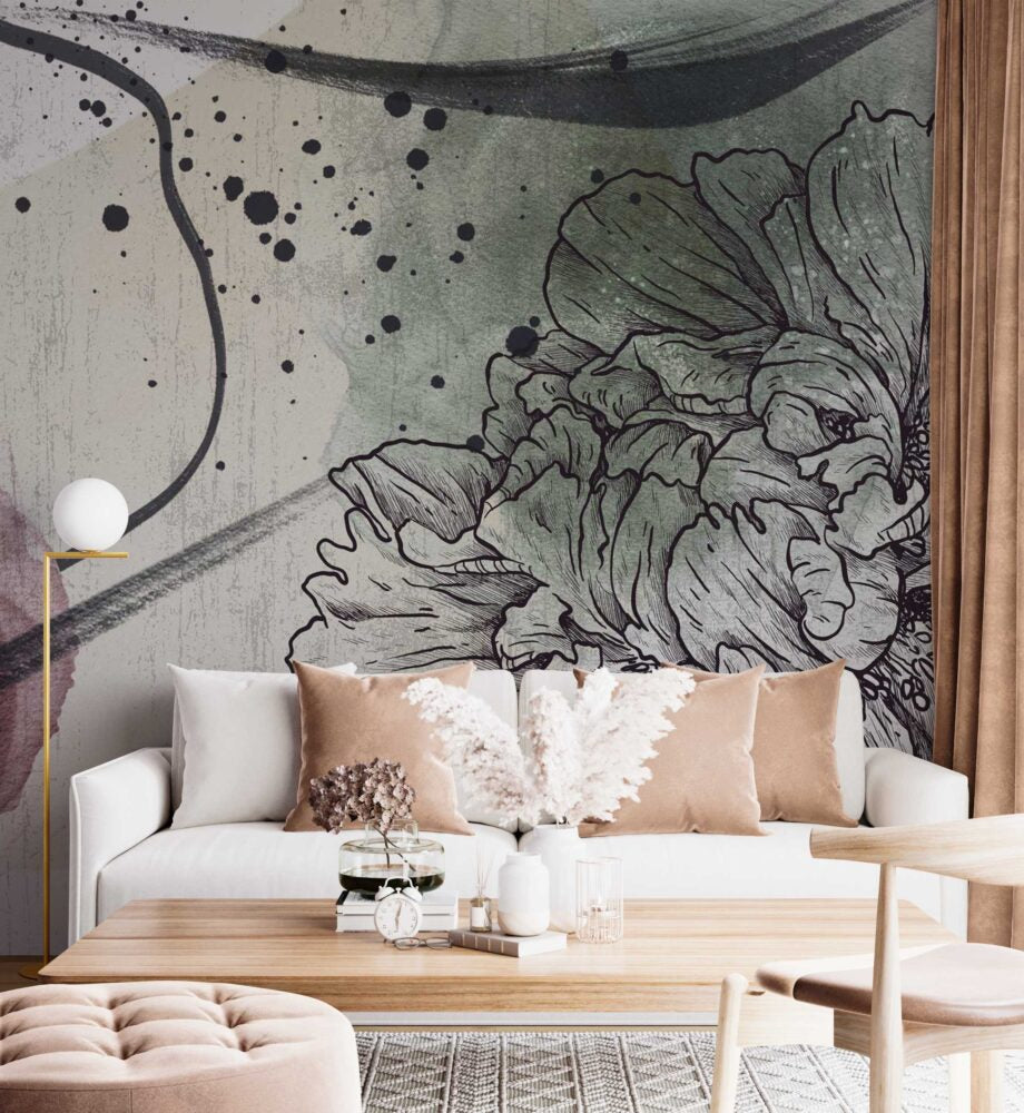 Watercolour Flowers Design BWMUR7370
