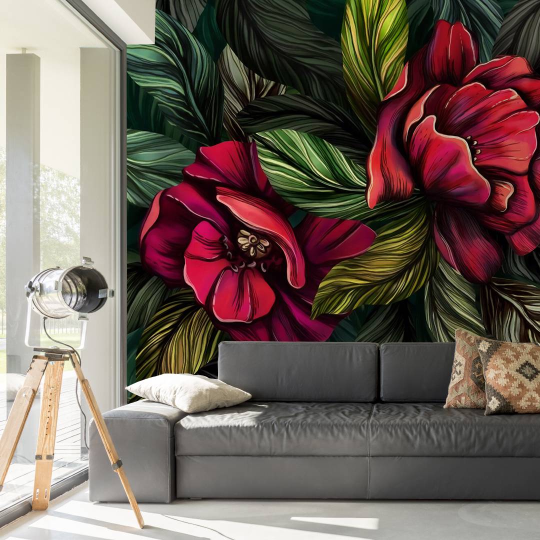 Red And Green Plant Design BWMUR2263