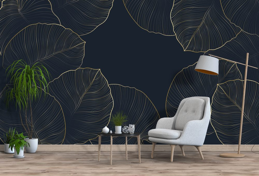 Gold Leaves Design BWMUR8116