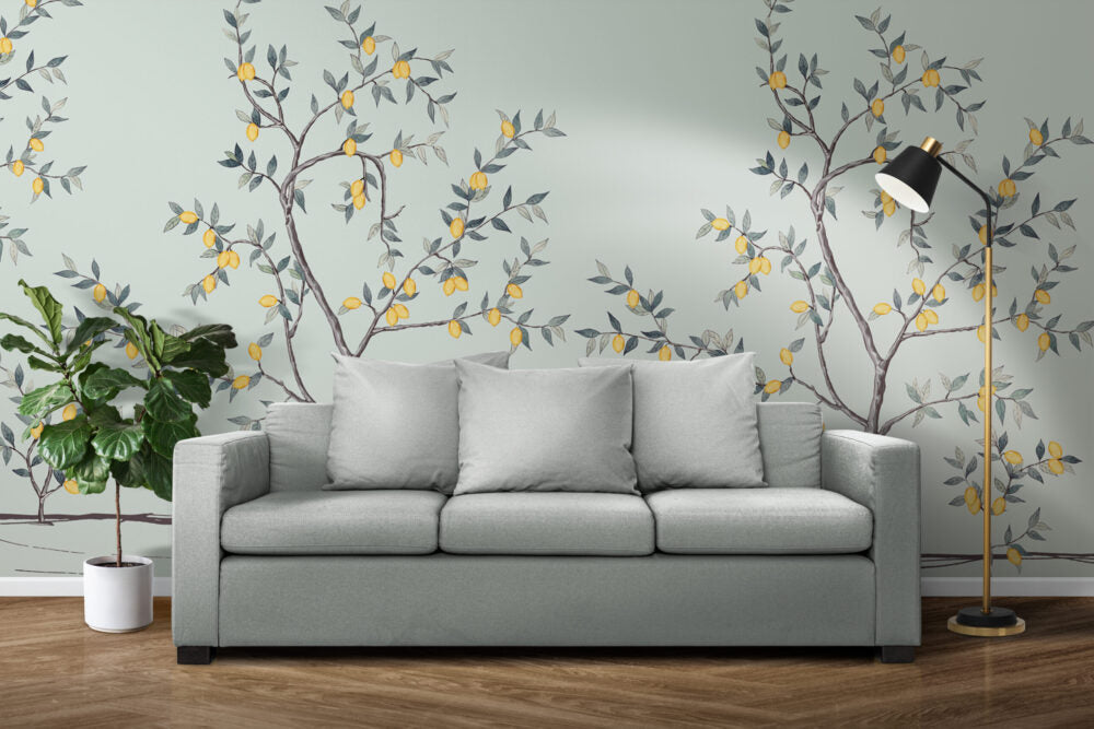 Lemon Tree With Light Blue Design BWMUR8041