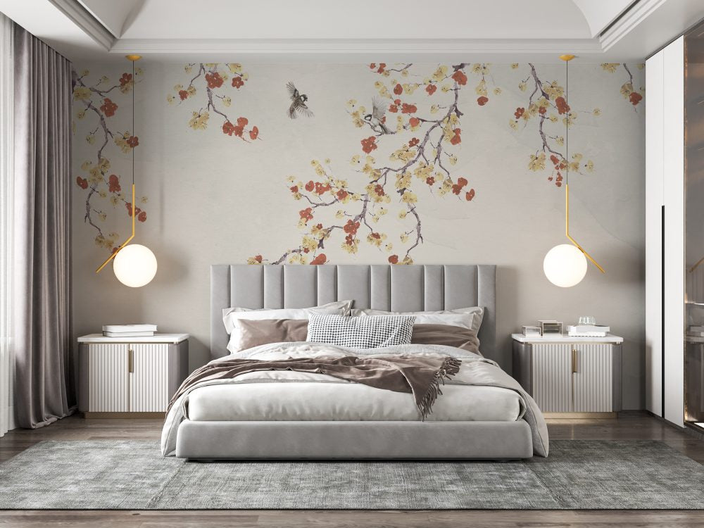 Blossom Tree With Birds Design BWMUR8107