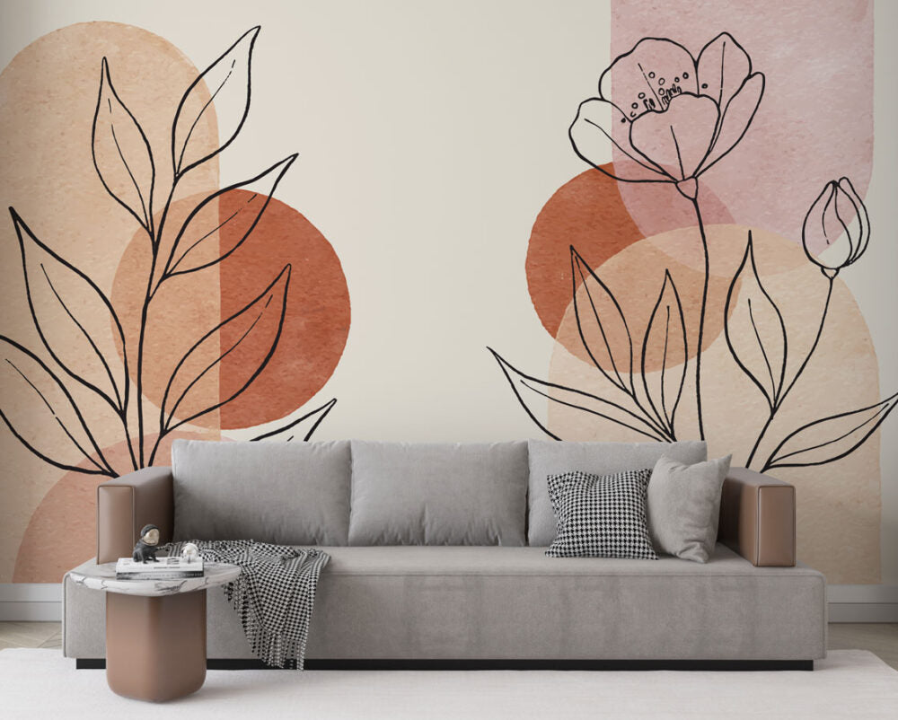 Linear Flowers Design BWMUR6105