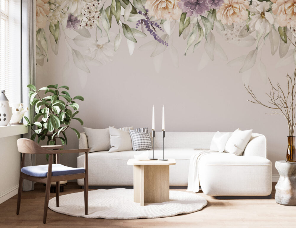 Pastel Flowers And Pink Design BWMUR8033