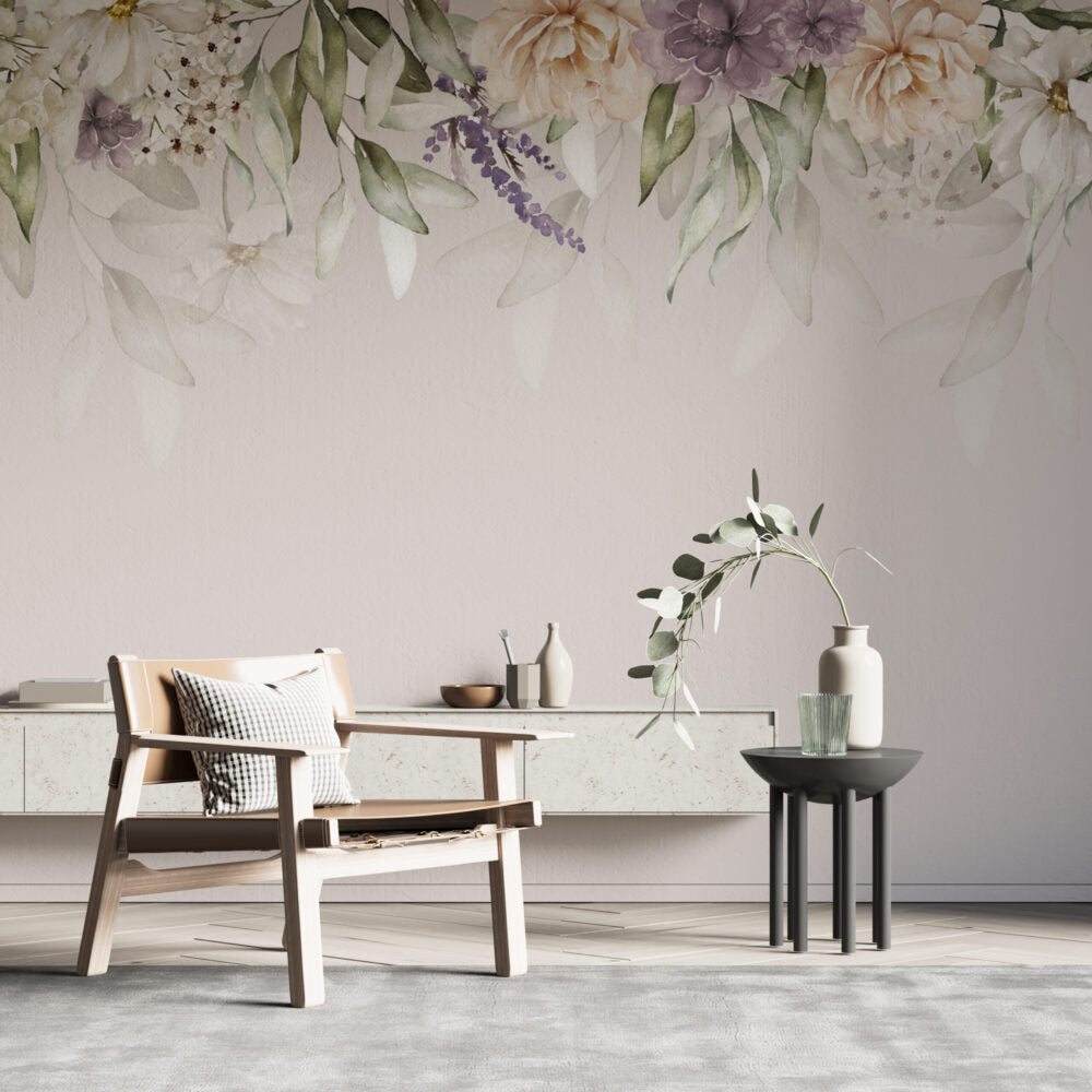 Pastel Flowers And Pink Design BWMUR8033