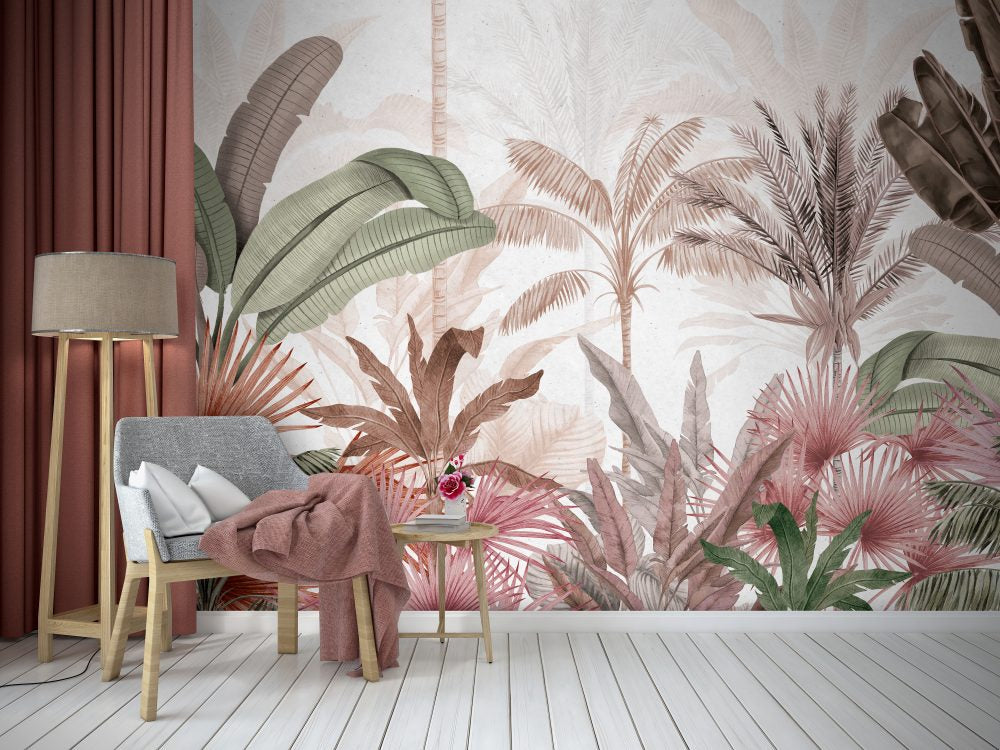 Tropical Pink Palm Trees Design BWMUR8214