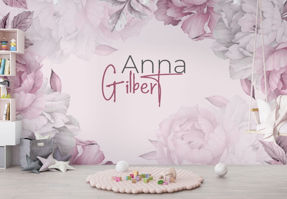 Custom Name With Pink Roses Design BWMUR7326
