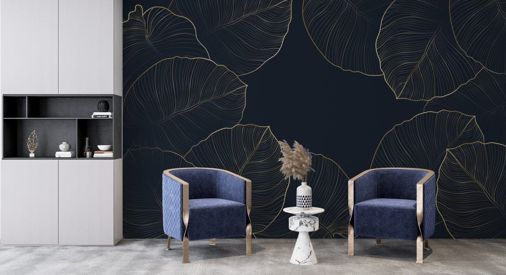 Gold Leaves Design BWMUR8116