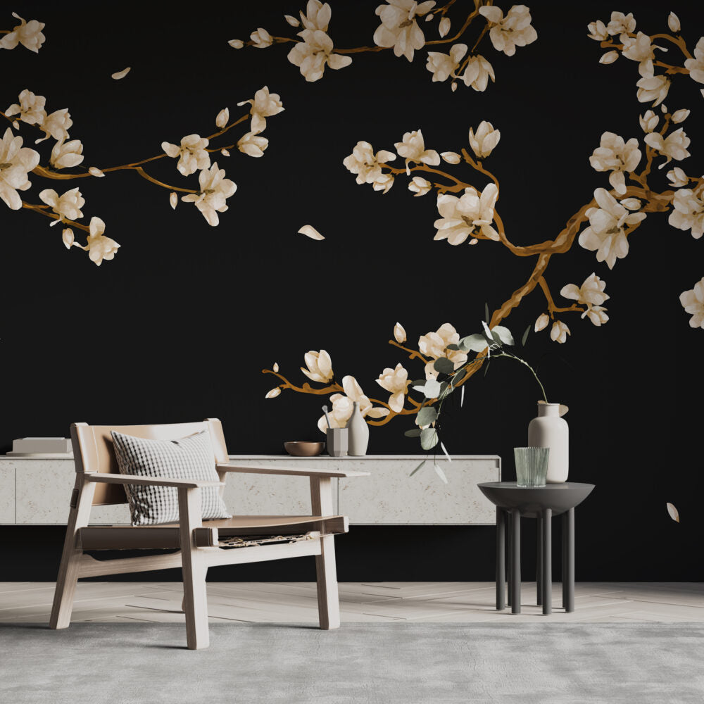 White Flower Tree Design BWMUR8231