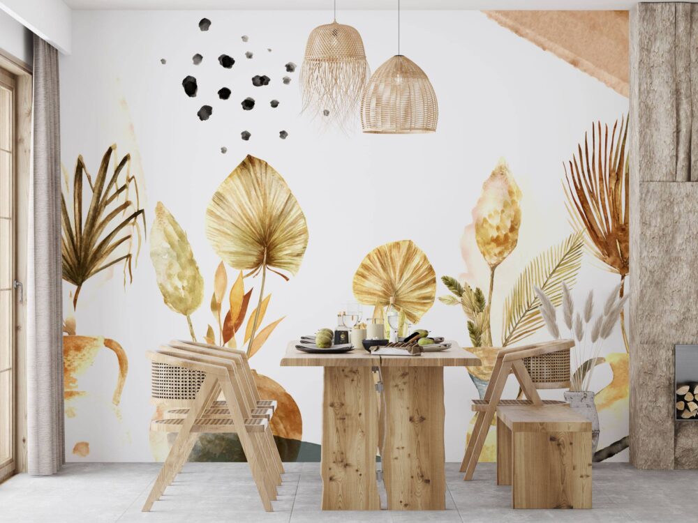 Palm Leaves In Vases Design BWMUR7020