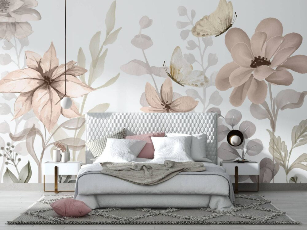 Large Pastel Flowers Design BWMUR7007