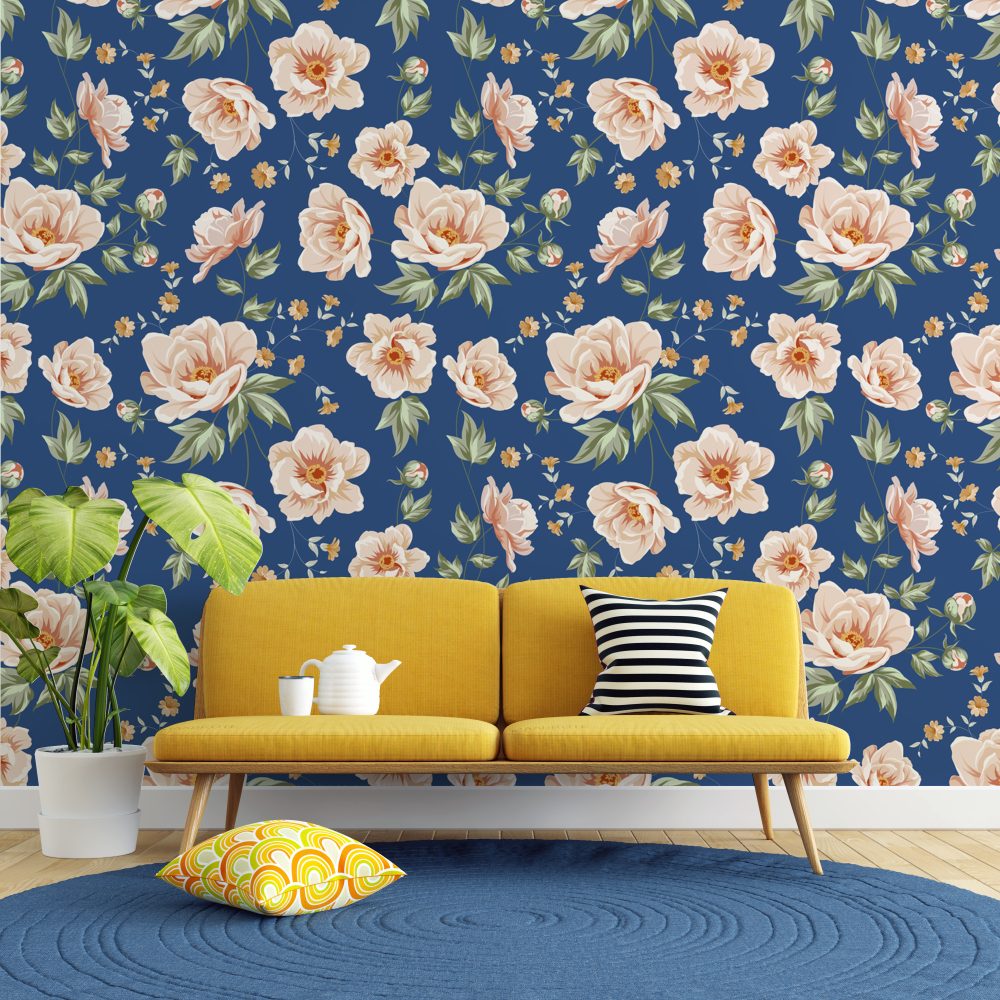 Blue Floral Design BWMUR8172