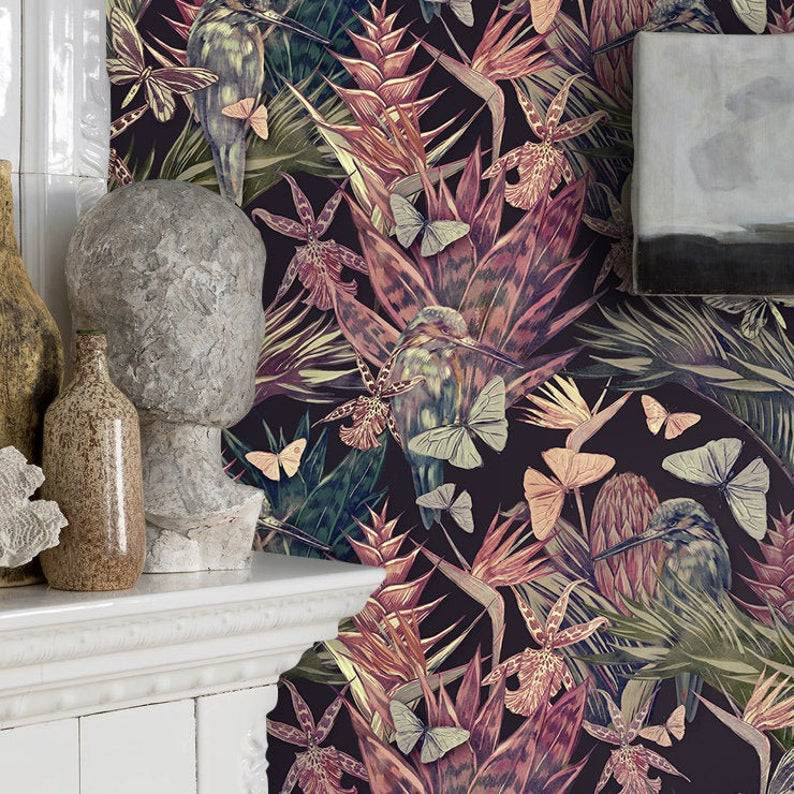 Birds And Tropical Leaves Design BWMUR1046