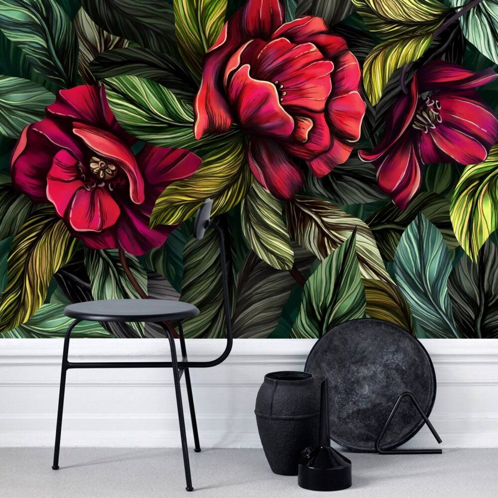 Red And Green Plant Design BWMUR2263