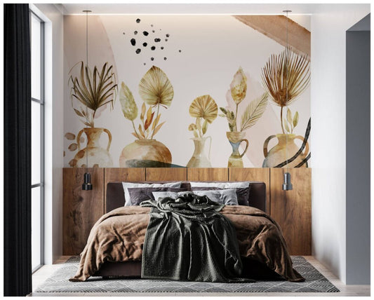 Palm Leaves In Vases Design BWMUR7020
