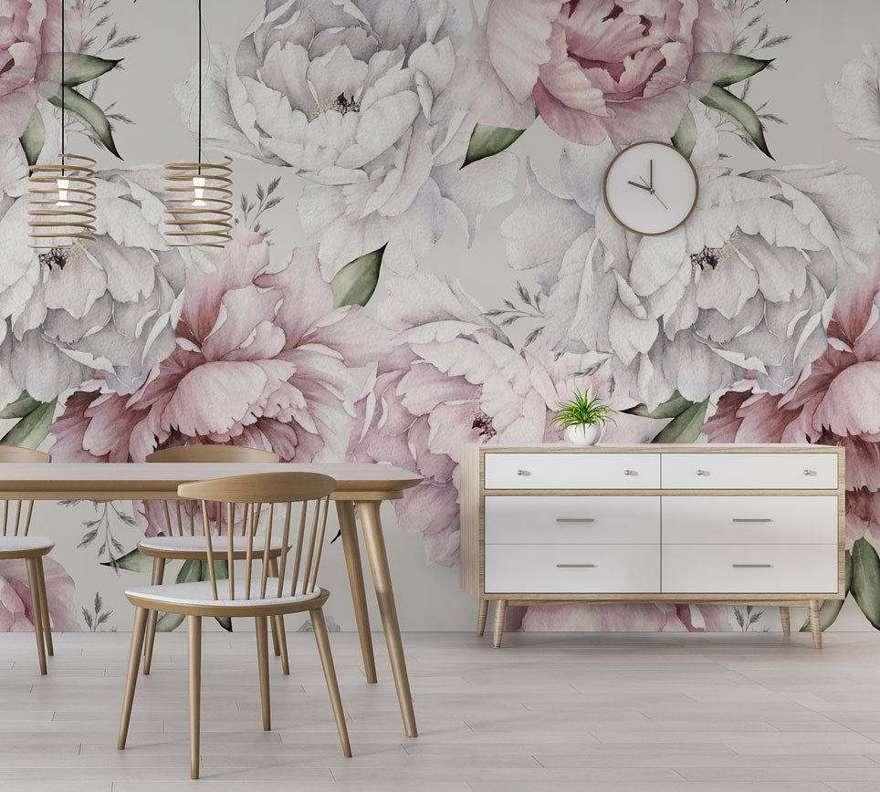 Pink And White Flowers Design BWIN0351