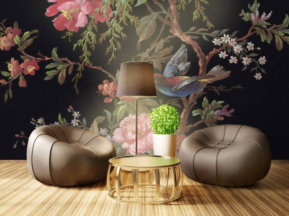 Flowers With Black Design BWMUR1118