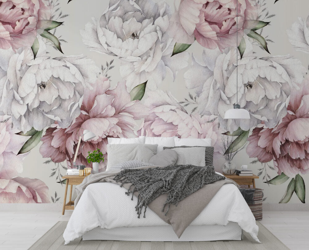 Pink And White Flowers Design BWIN0351