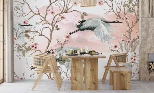Floral Cranes Design BWMUR7035