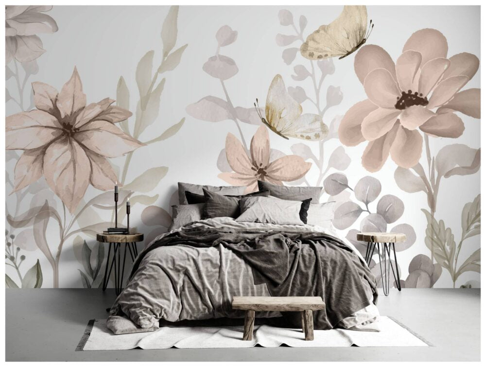 Large Pastel Flowers Design BWMUR7007