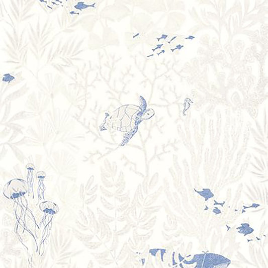 White Atlantide Wallpaper 87231654 by Casadeco