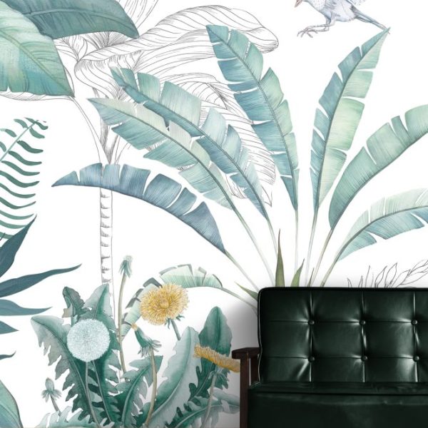 Blue Bird Palm Leaves BWSH1491