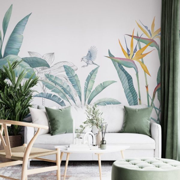 Blue Bird Palm Leaves BWSH1491