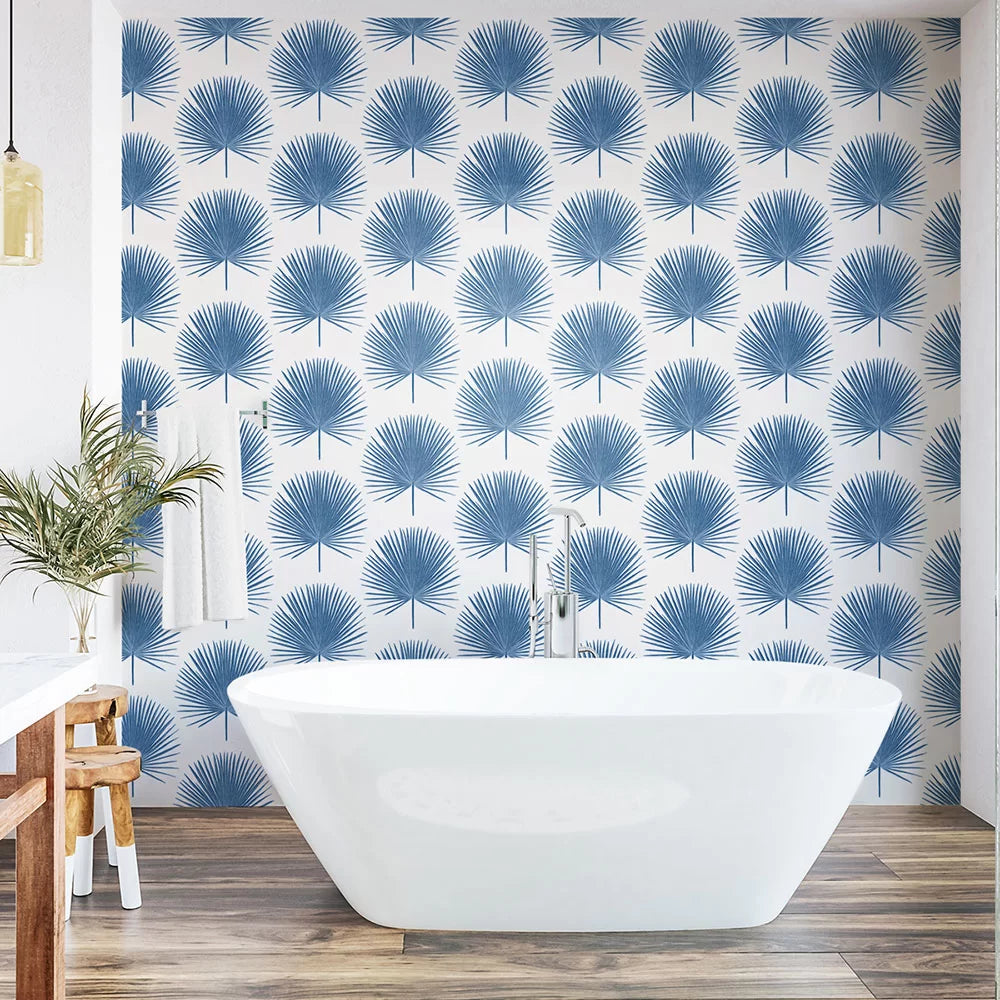 Palm Fronds - Coastal Blue