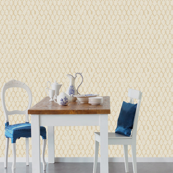 Linen Small Geo Warm Beige/Gold - 25047