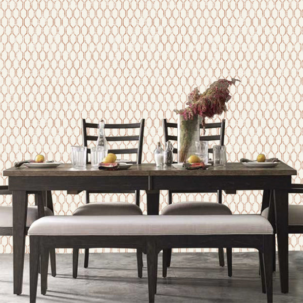 Linen Small Geo White/Copper - 25049