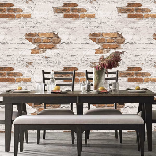 Distressed Brick Design Red/Orange - G45352
