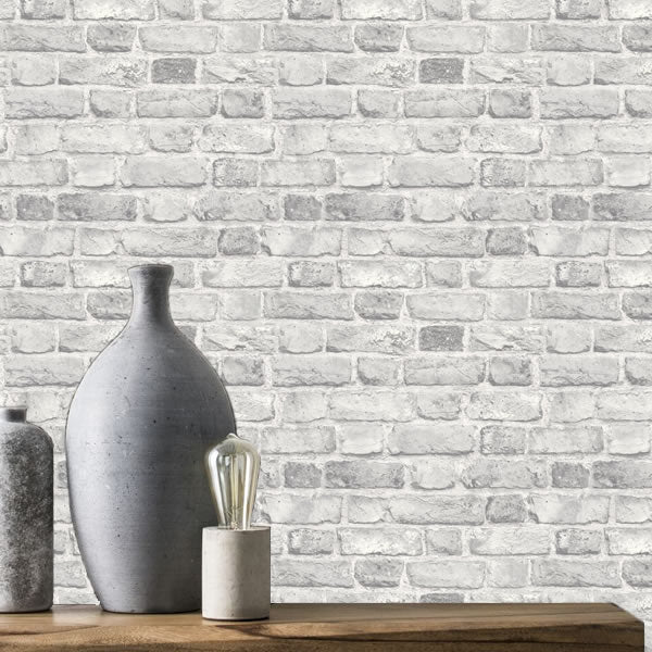 Vintage Brick Design Green Grey - A28903