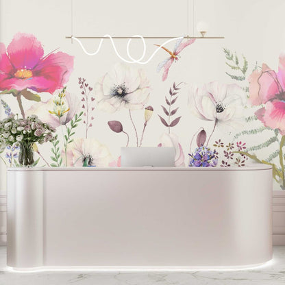 Big Pastel Flowers Design BWMUR7408