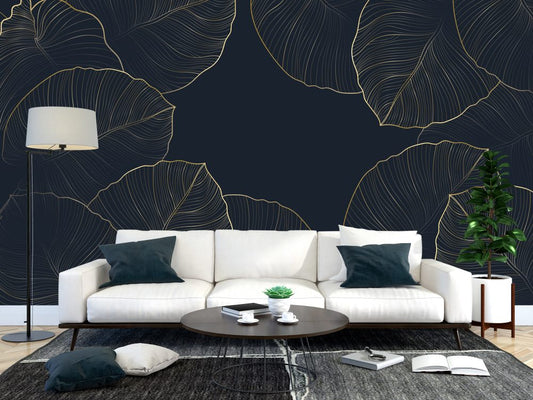 Gold Leaves Design BWMUR8116