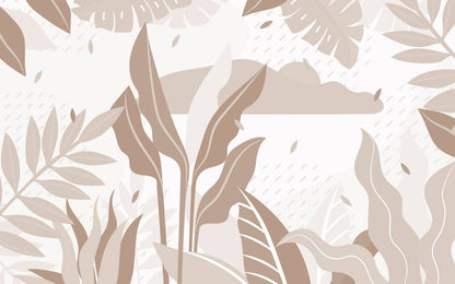 Big Beige Leaves Design BWMUR2166