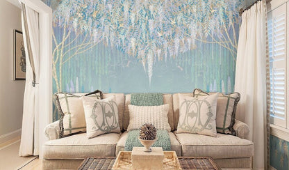 Flower Trees With Birds Design BWIN0308