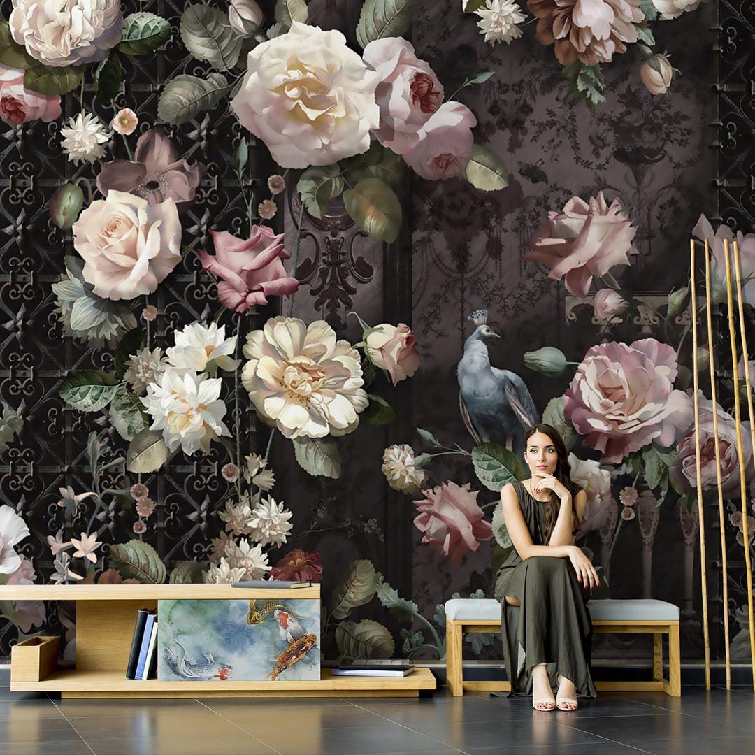 Dark Roses Design Dark Themed Roses Design BWPF0448D – Beautiful Walls Pty Ltd